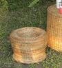Cane Wicker Foot Stool in Varnish Brown Colour