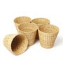 Set Of 5 Beige Seagrass Handwoven Multipurpose Planter & Storage Basket