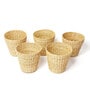 Set Of 5 Beige Seagrass Handwoven Multipurpose Planter & Storage Basket