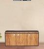 Agrabah Shoe Rack with Seating in Teak Finish