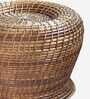 Cane Wicker Foot Stool in Varnish Brown Colour