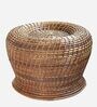 Cane Wicker Foot Stool in Varnish Brown Colour