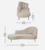 Canedo Velvet Chaise Lounger in Beige Colour
