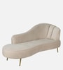 Canedo Velvet Chaise Lounger in Beige Colour