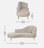 Canedo Velvet Chaise Lounger in Beige Colour