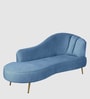 Canedo Velvet Chaise Lounger in Sky Blue Colour
