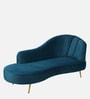 Canedo Velvet Chaise Lounger in Teal Blue Colour
