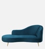 Canedo Velvet Chaise Lounger in Teal Blue Colour