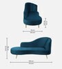 Canedo Velvet Chaise Lounger in Teal Blue Colour