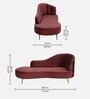 Canedo Velvet Chaise Lounger in Wine Red Colour