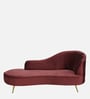 Canedo Velvet Chaise Lounger in Wine Red Colour