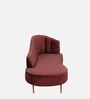 Canedo Velvet Chaise Lounger in Wine Red Colour