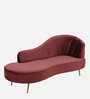 Canedo Velvet Chaise Lounger in Wine Red Colour