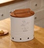 Canny Patato 2.5 Ltr Metal Storage Barrel with Wooden Lid