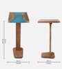 Epoxy Solid Wood End Table In Blue Resin Finish