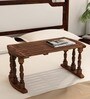 Canton Sheesham Wood Portable Table in Scratch Resistant Honey Oak Finish