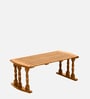 Canton Sheesham Wood Portable Table in Scratch Resistant Rustic Teak Finish