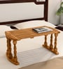 Canton Sheesham Wood Portable Table in Scratch Resistant Rustic Teak Finish