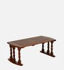 Canton Sheesham Wood Portable Table in Scratch Resistant Honey Oak Finish