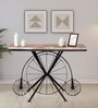 Cantung Metal Console Table In Scratch Resistant Dual Tone Finish