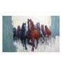 Canvas 36 x 0.2 x 24 Inch Good Luck Horses Rajmer Unframed Handpainted Art Painting