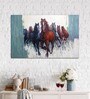 Canvas 36 x 0.2 x 24 Inch Good Luck Horses Rajmer Unframed Handpainted Art Painting