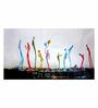 Multicolour Social Life Canvas Framed Acrylic Paint Hand Paintings