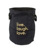 12 Ltr Black Canvas Laundry Basket