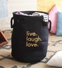 12 Ltr Black Canvas Laundry Basket