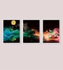 Canvas Framed Dark Set Of 3 Art Panels