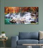 Canvas Framed Autumn Cascade Nature's Vibrant Symphony Wall Painting(24X48 Inch)
