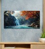 Canvas Framed Autumn Serenity Forest Waterfall Escape Wall Painting(24X48 Inch)