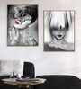 Canvas Framed Black & White Set Of 2 Art Print