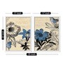 Canvas Framed Blue & Grey Floral Set Of 2 Art Print