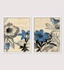 Canvas Framed Blue & Grey Floral Set Of 2 Art Print
