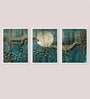Canvas Framed Blue Set Of 3 Art Panels