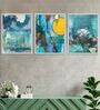 Canvas Framed Blue Nature Set Of 3 Art Panels