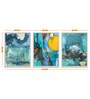 Canvas Framed Blue Nature Set Of 3 Art Panels