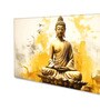 Framed Buddha on Vibrant Wall Painting
