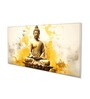 Framed Buddha on Vibrant Wall Painting