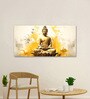 Framed Buddha on Vibrant Wall Painting