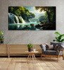 Canvas Framed Enchanted Forest Waterfall Pink Serenity Wall Painting(18X36 Inch)