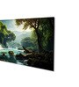 Canvas Framed Enchanted Forest Waterfall Pink Serenity Wall Painting(18X36 Inch)
