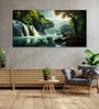 Canvas Framed Enchanted Forest Waterfall Pink Serenity Wall Painting(24X48 Inch)