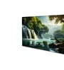 Canvas Framed Enchanted Forest Waterfall Pink Serenity Wall Painting(24X48 Inch)