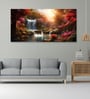 Canvas Framed Enchanted Forest Waterfall Pink Serenity Wall Painting(24X48 Inch)