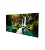 Canvas Framed Enchanting Waterfall with Scenic Bridge Wall Painting(12X24 Inch)
