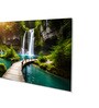 Canvas Framed Enchanting Waterfall with Scenic Bridge Wall Painting(24X48 Inch)