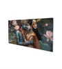 Canvas Framed Eternal Love of Krishna and Radha Wall Painting(18X36 Inch)