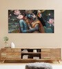 Canvas Framed Eternal Love of Krishna and Radha Wall Painting(12X24 Inch)